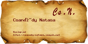 Csanády Natasa névjegykártya